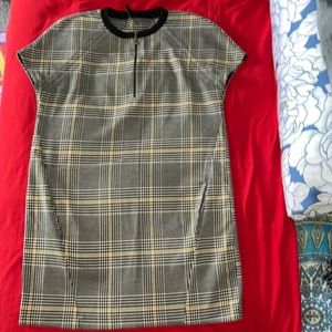 Zara mini dress. Plaid Yellow , black and gray mix